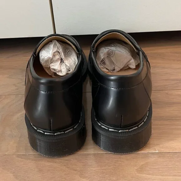 Solovair Black Hi-Shine Penny Loafer - Picture 7 of 11